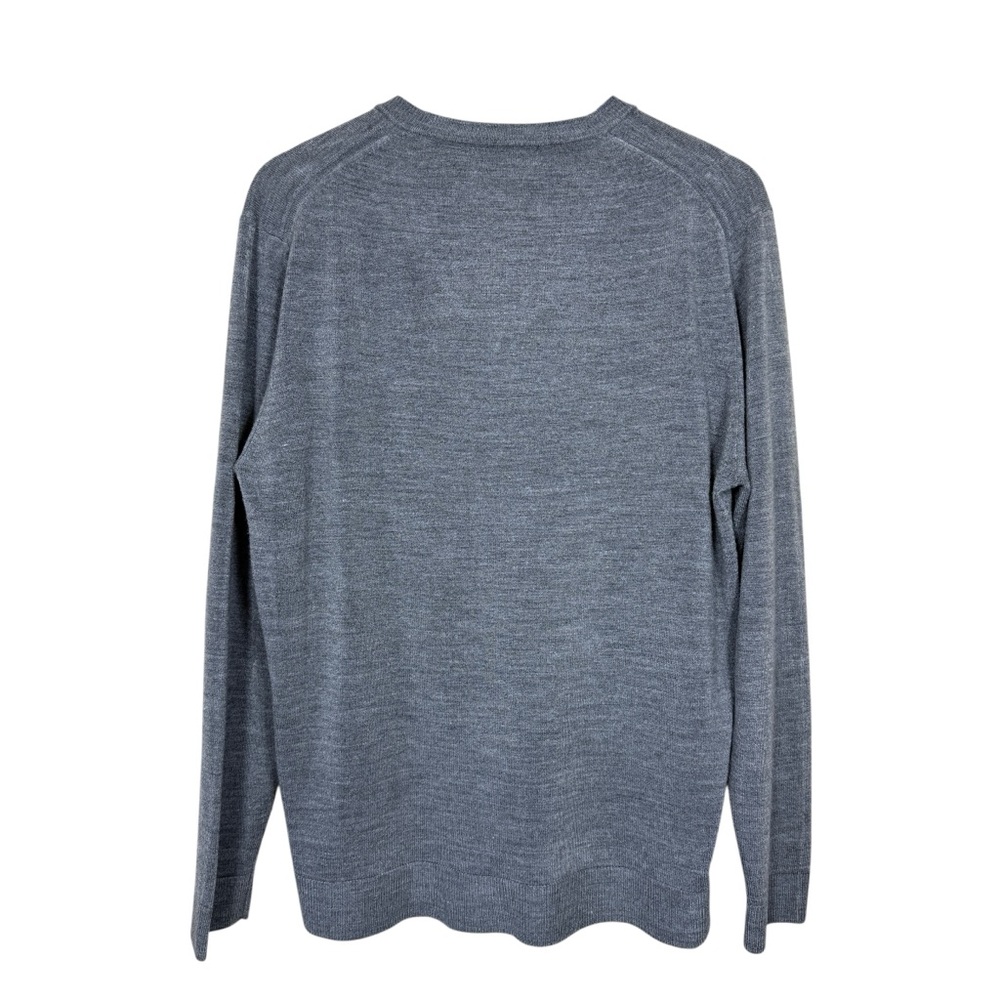 VIA Europa Mens Grey V-Neck Pullover Sweater Size Large - Picture 7 of 7